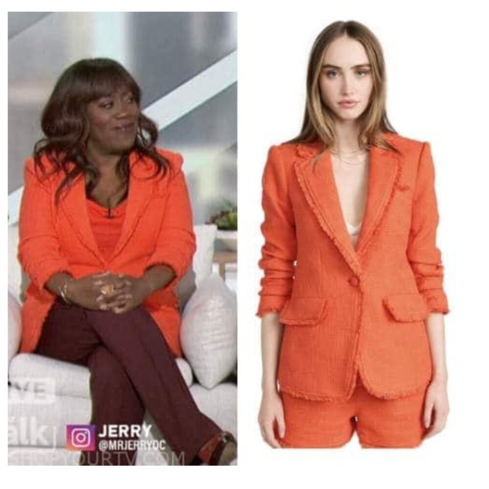 NWT Cinq à Sept 5a7  Boucle Khloe Blazer Sz2/4/6 Cherry Tomato Orange
